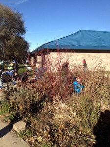 Students at work in the Kimball school garden.