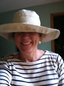 This hat was purchased from the Canadian hardware chain Lee Valley Tools and it has a sun protection factor of SPF 50. The light-weight fabric makes it extremely comfortable on very hot days. 
