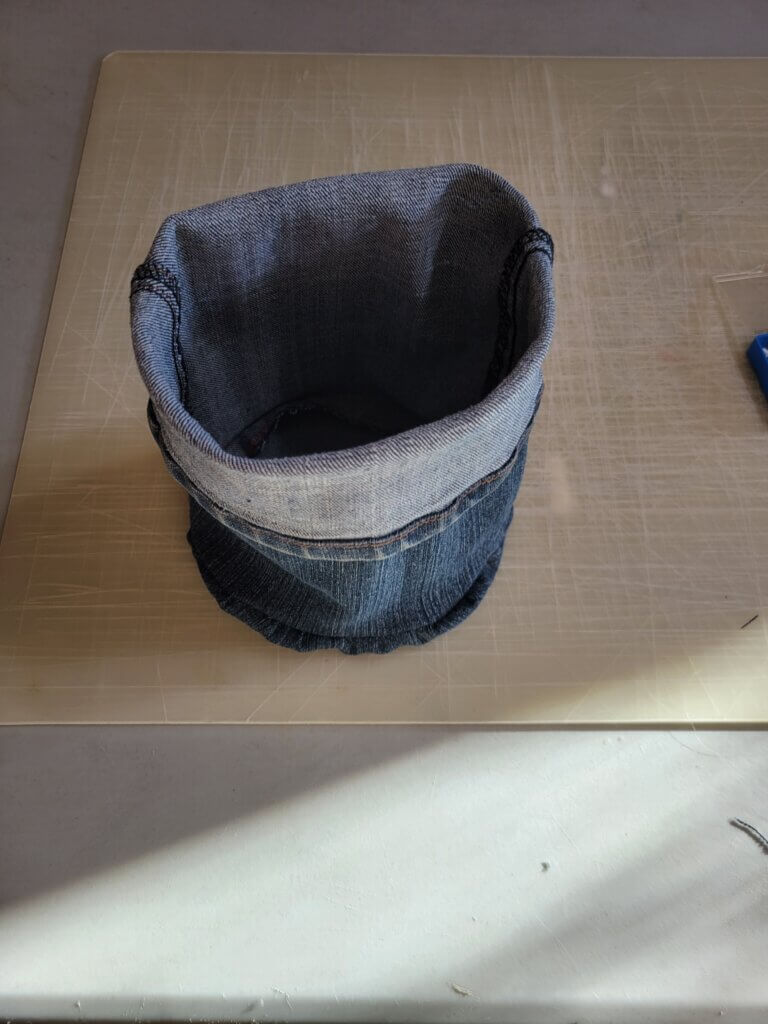 Finished denim grow bag