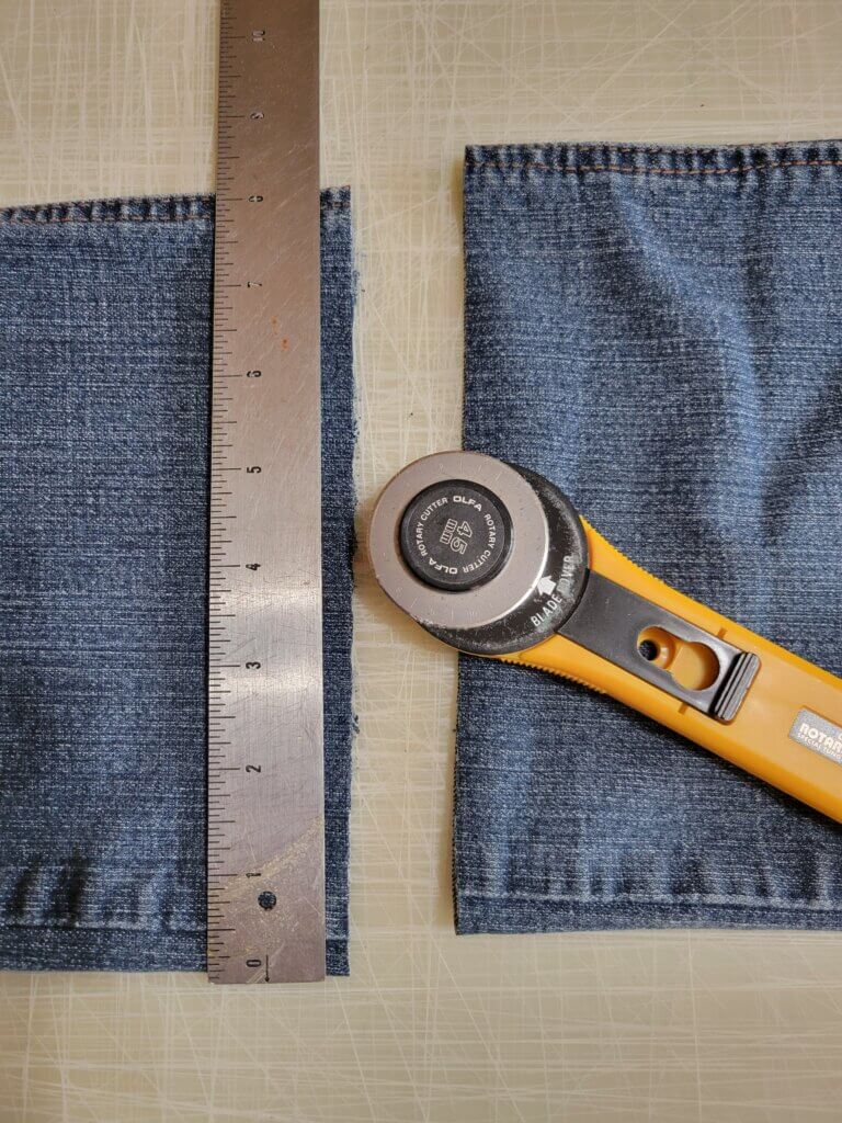 Materials for sewing a denim grow bag
