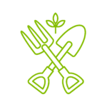 Shovel and fork icon