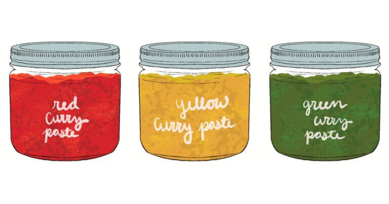 Preserving with pastes, different curry flavors