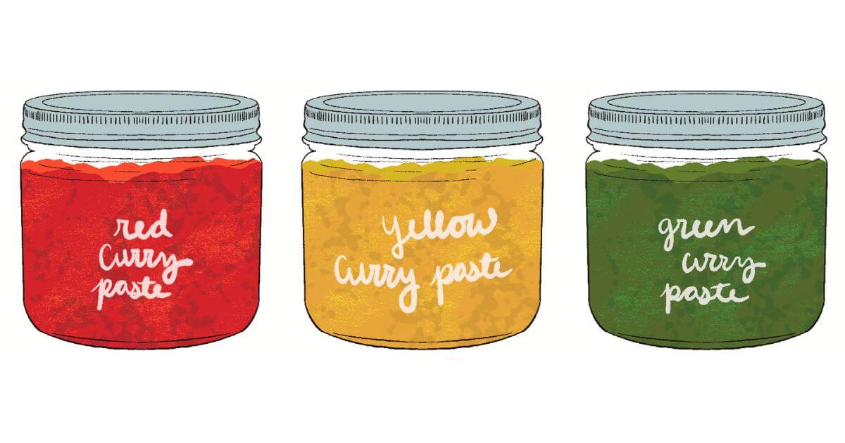 Preserving with pastes, different curry flavors