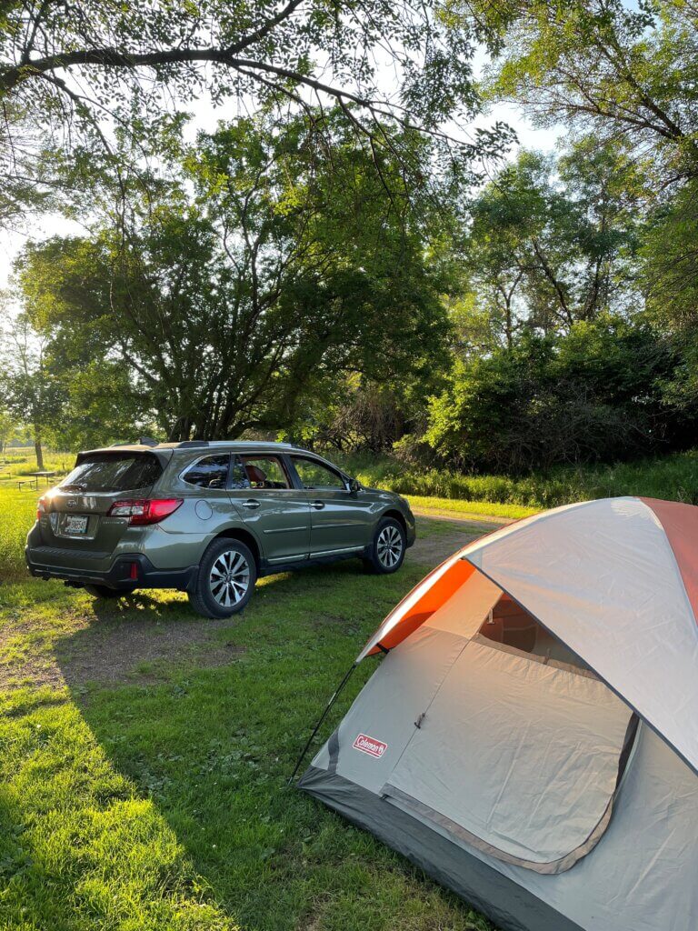 My campsite at Big Stone Lake State Park in between soil workshops