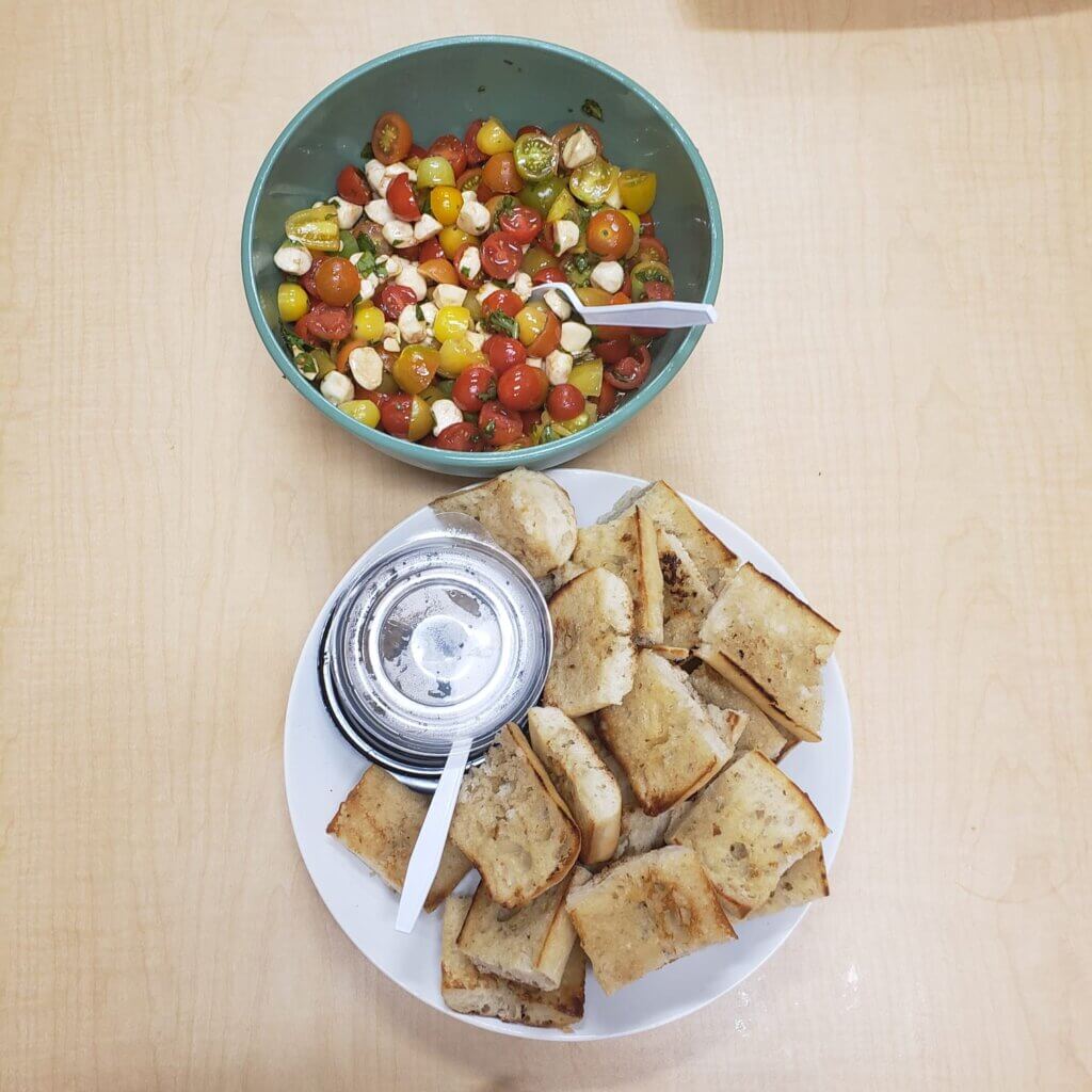 Caprese salad with tomato harvest